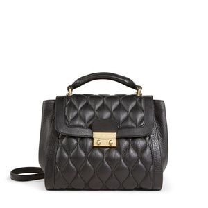 Quilted Mini Stella Black Vera Bradley Satchel Bag