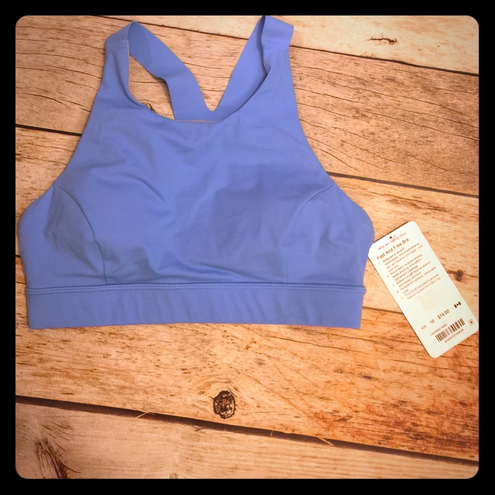 NWT fast and free blue 10 bra lululemon