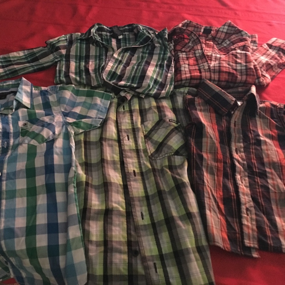 All different shirts, brand names