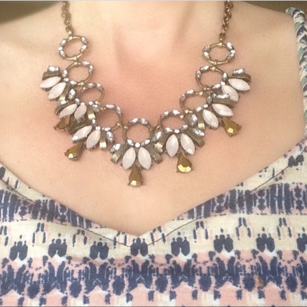 Light pink and gold statement necklace!