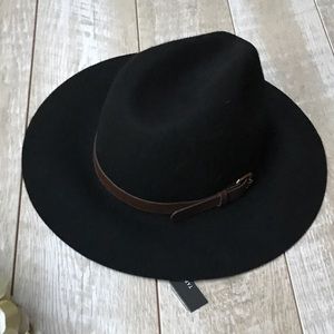 Brand new Tart Fall Hat, black w/ brown/gold belt
