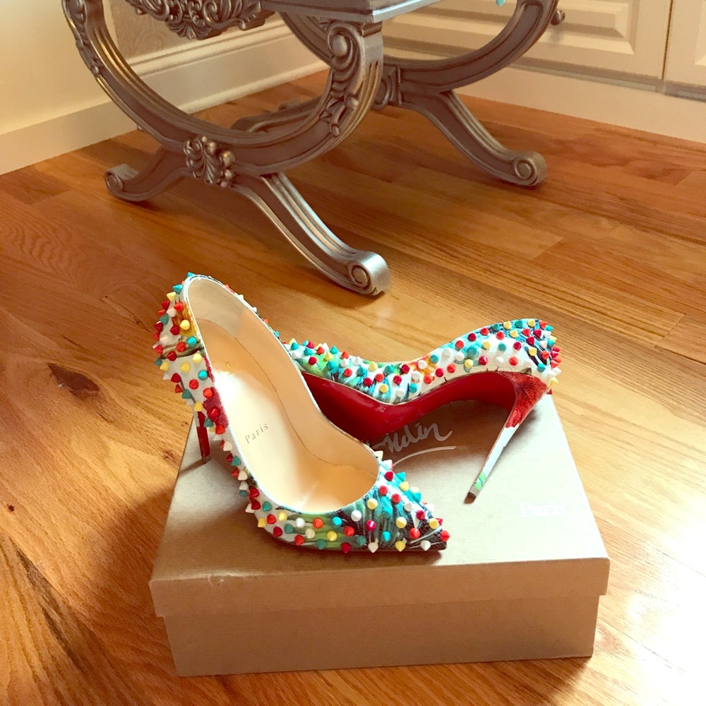 NEW Christian Louboutin Multicolor Spikes 2017
