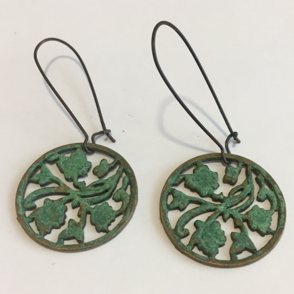 Nouveau patina floral earrings