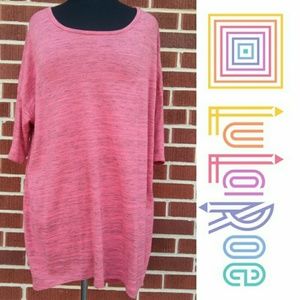 LuLaRoe Irma Tunic Top Space Dyed Coral XL