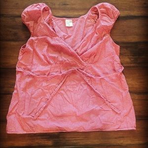 Motherhood Maternity Red Checkered Top
