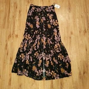 Free People floral maxi skirt nwt fall 10 large