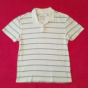 Men's Large Aeropostale Polo👕white w/gray stripes