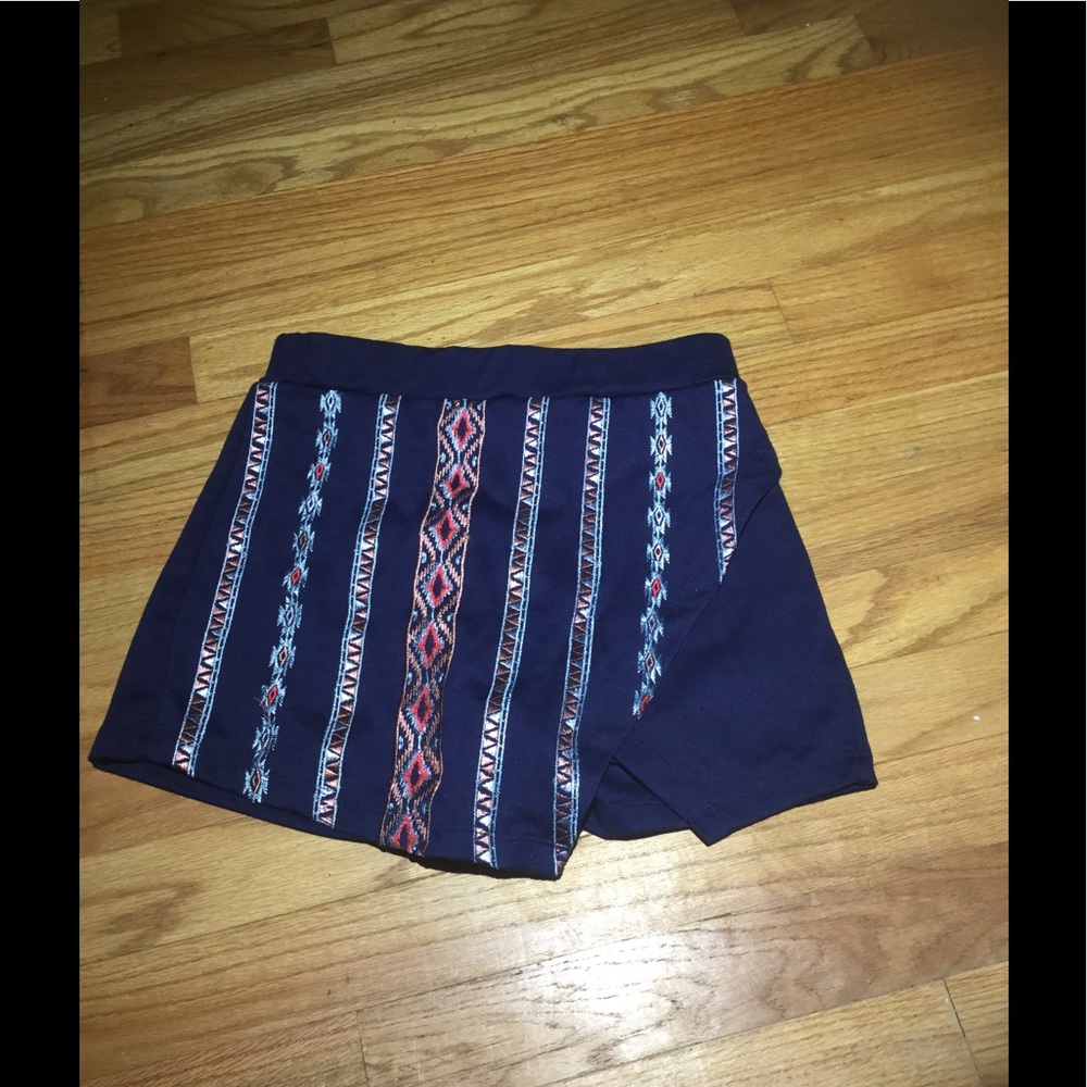 Tribal print blue mini skort brand new
