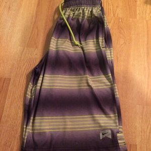 NIKE Boy's Youth Large Lime Green and Black Shorts