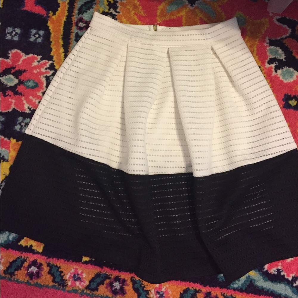 Black and white pleated skirt