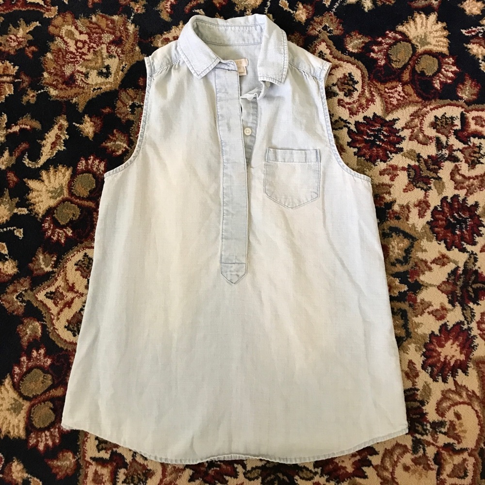 J. Crew Sleeveless Chambray Top