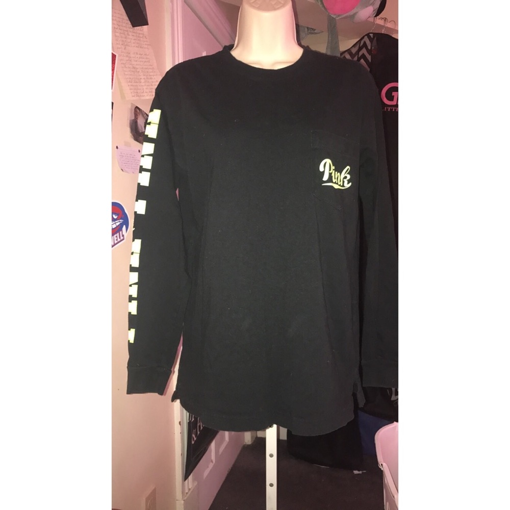 Brand pink black and neon green shirt