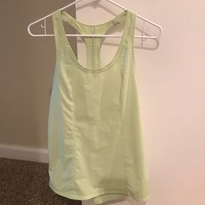 Lime green Lululemon razorback top