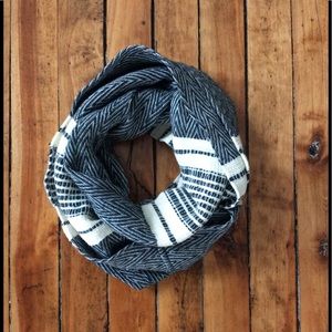 Loft Blanket Stripe Infinity Scarf, Indigo/White