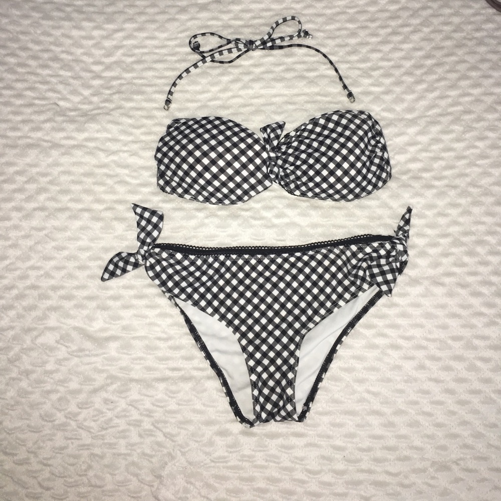 NWOT Black & White Bikini