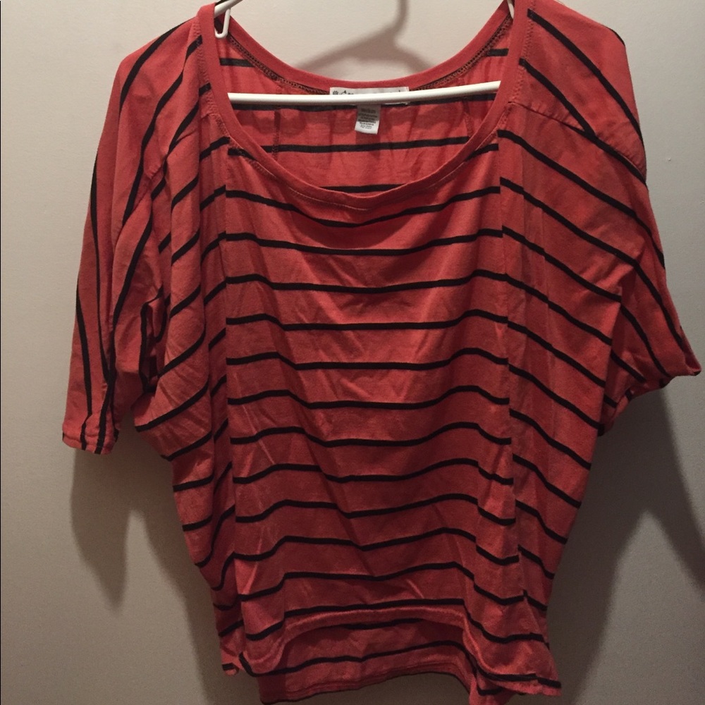 Orange and black striped shirt