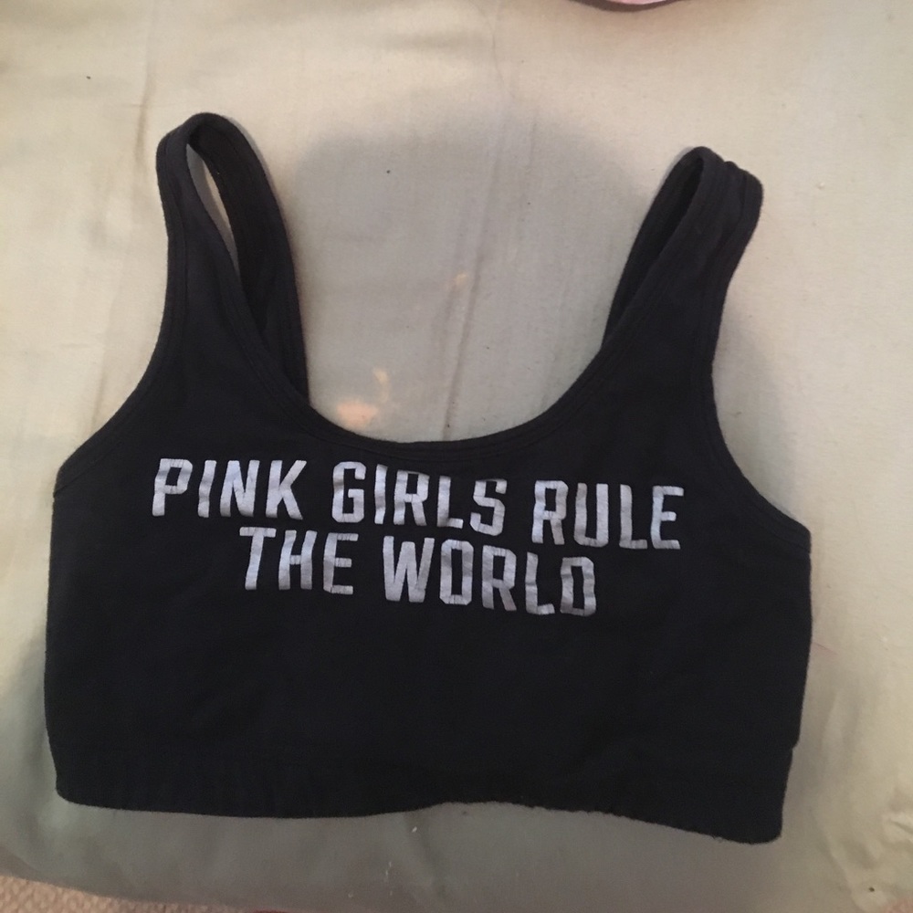 Pink sports bra