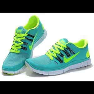 Nike Free 5.0 Teal and Yellow