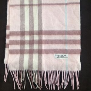 Pink and brown plaid scarf