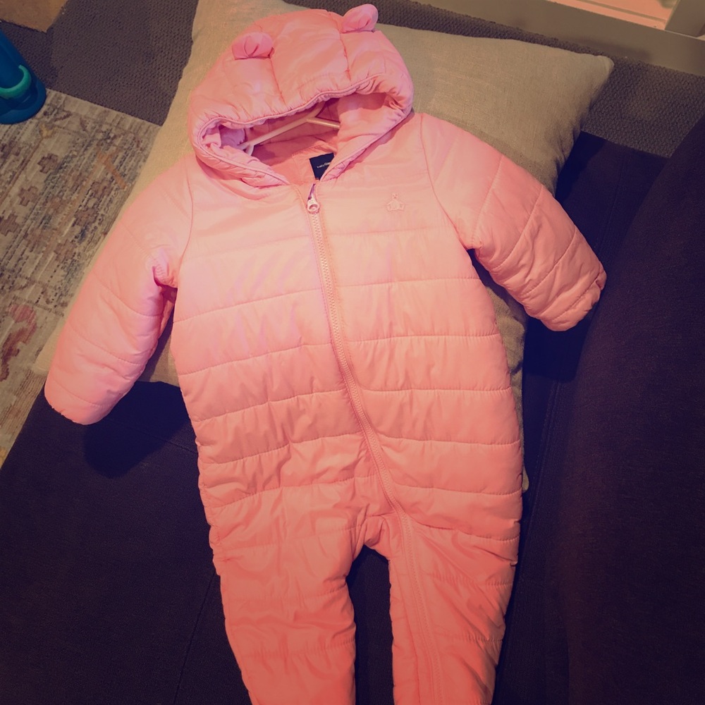 Baby girls puffy snowsuit