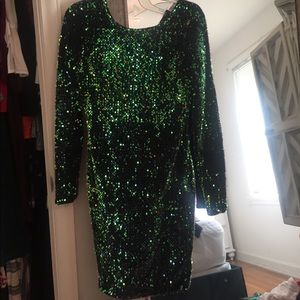 Long Sleeve Sequin Mini