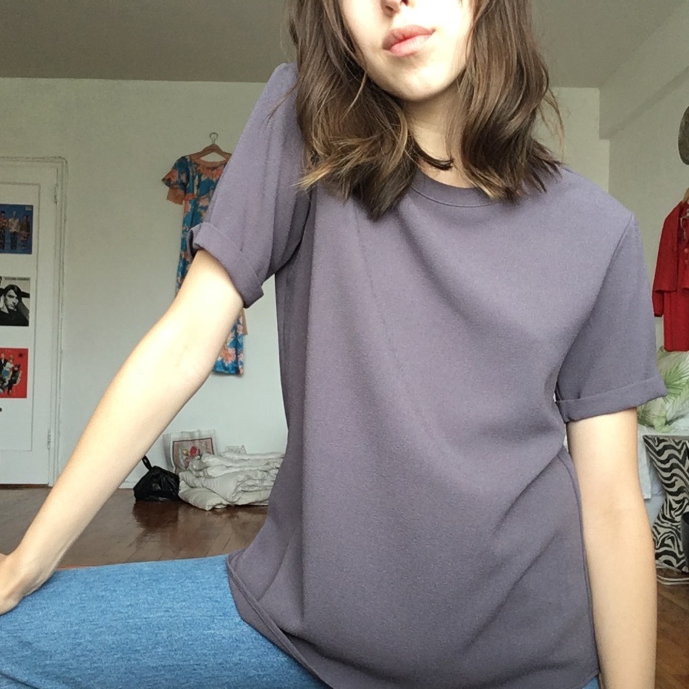 Wayf | Purple/grey Short Sleeve Top