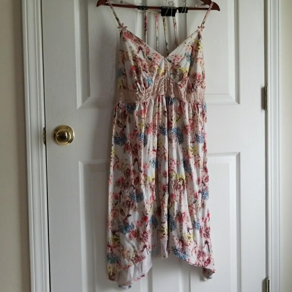 Butterfly floral asymmetrical nightgown