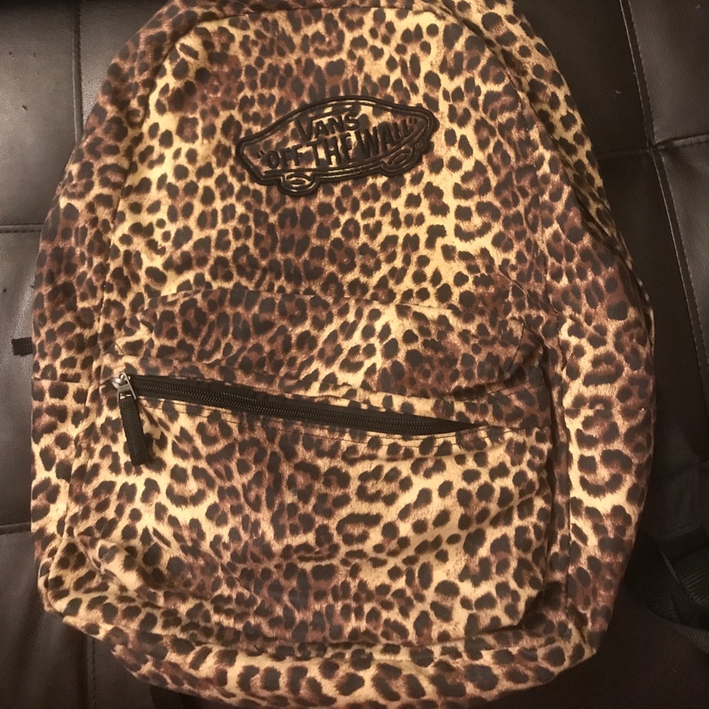 Vans cheetah print book bag