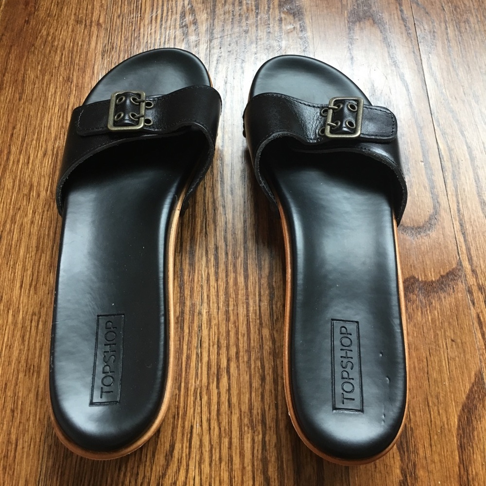 Topshop black clogs size 9.5 NWT