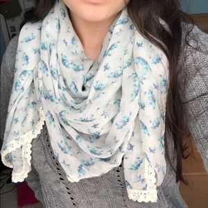 Aeropostale blue floral lace scarf ✨💙