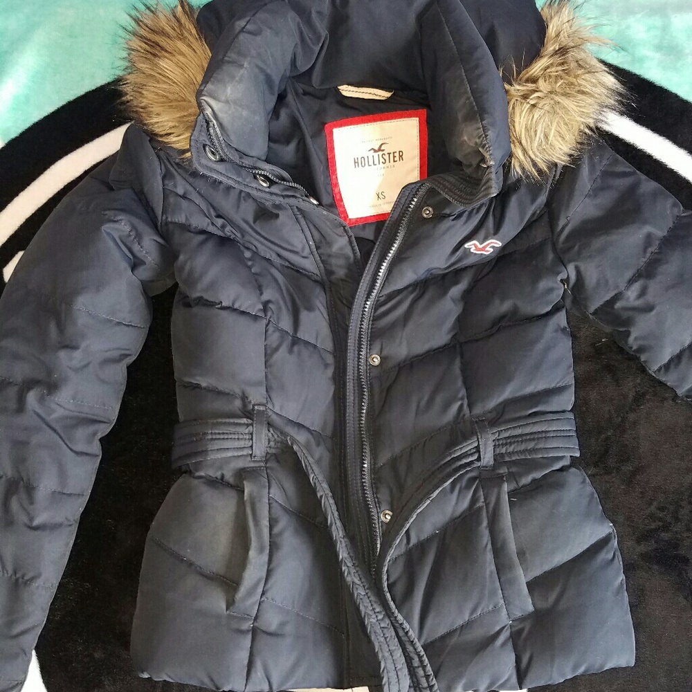 Hollister Xs Petite Navy Puffer