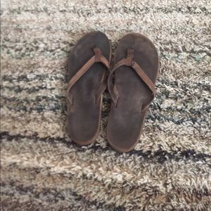 Brown Rainbow flip flops