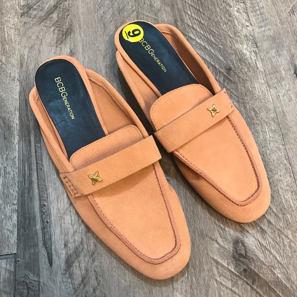 BCBG Peach Suede Loafers - Picture 3 of 6