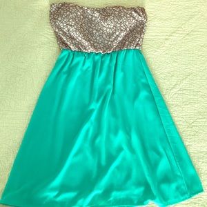 Sweetheart Style Aqua Dress
