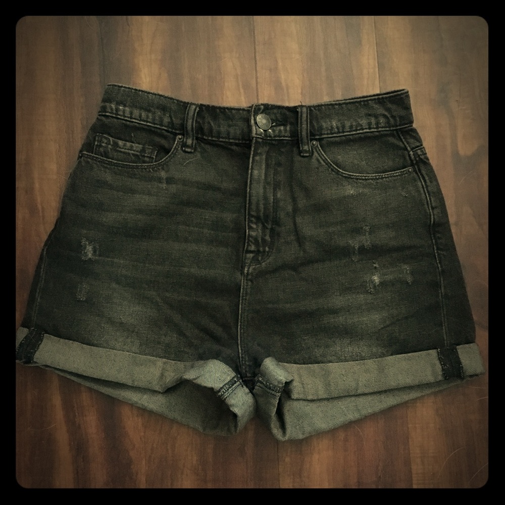 Black jean shorts