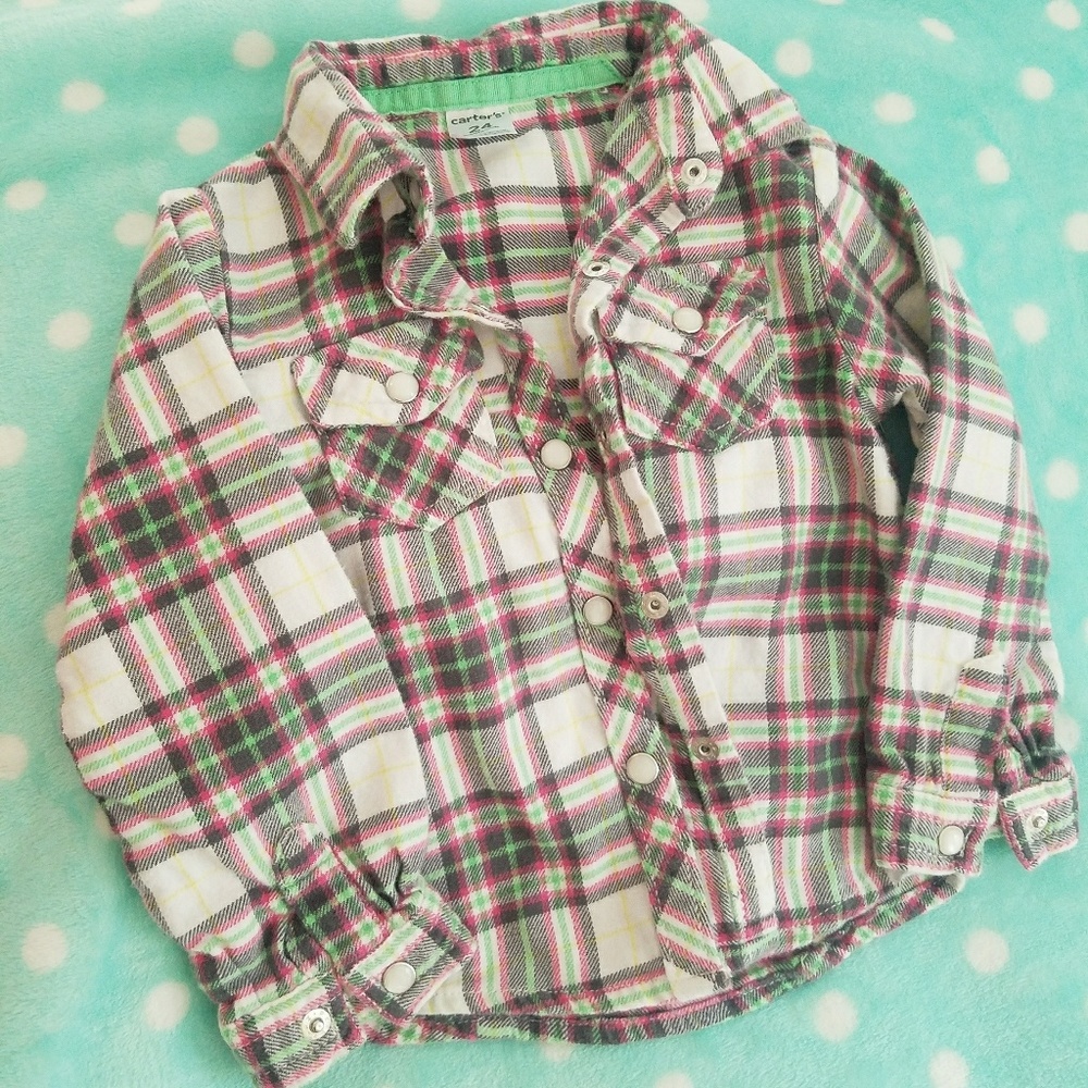 Plaid toddler button up