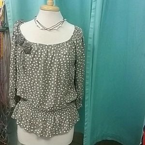 Polka dot Peasant Top!