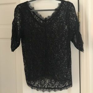 Black lace blouse.