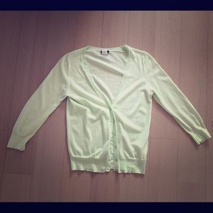 Mint green J. Crew cardigan