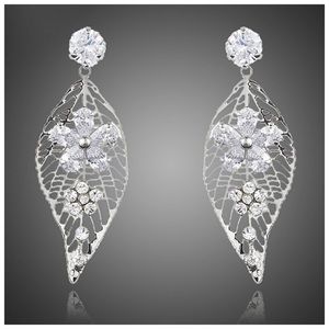 Swarovski Crystals The Natisha Leaf Earrings