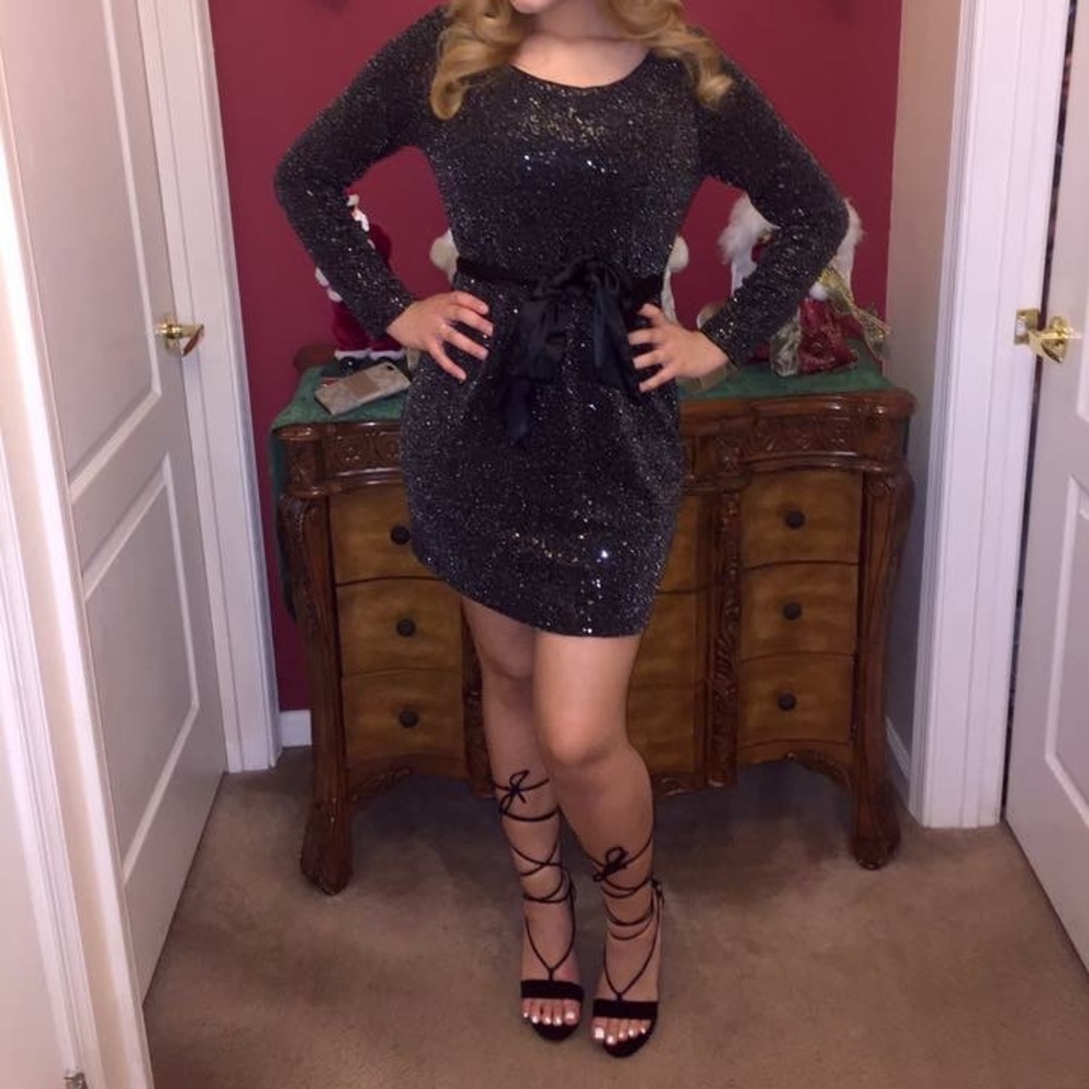 Black open toe lace up heels