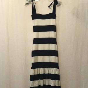 Nadia Tarr navy and white striped dress