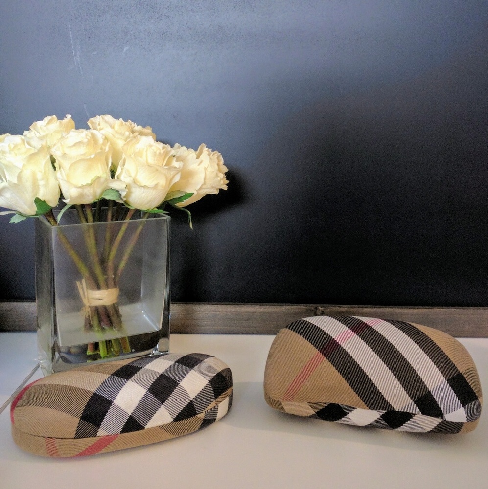 Pair of Burberry sunglass cases