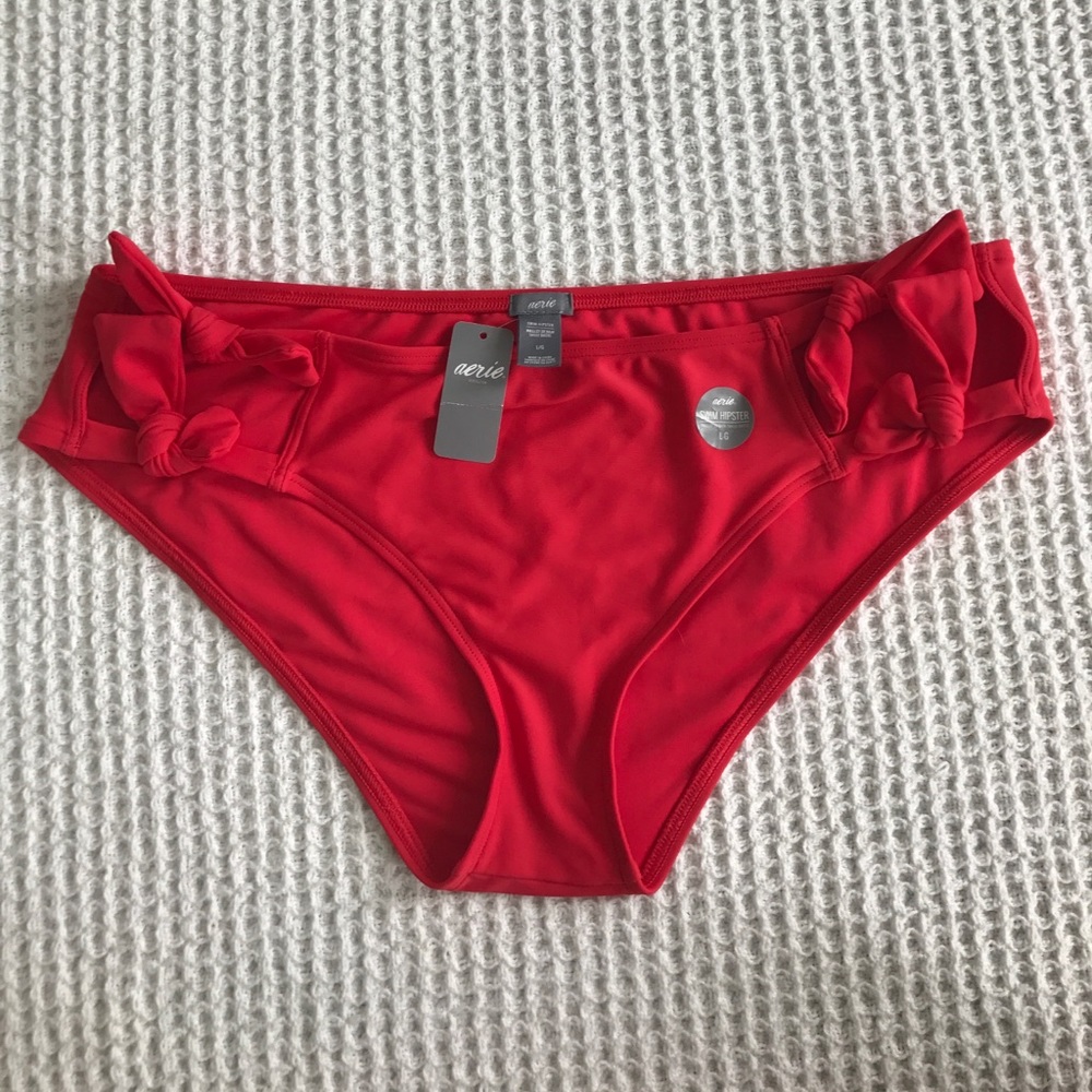 aerie Red Side Tie Bikini Bottoms