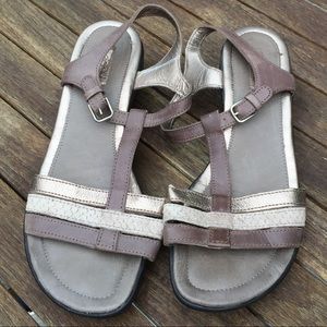 Ecco Brown and Gray Sandals