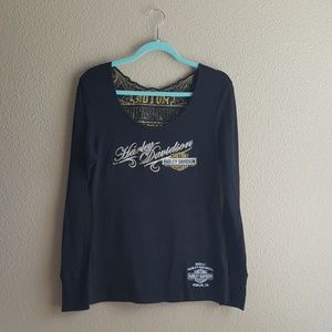 Harley Davidson // Gold Open Back Top