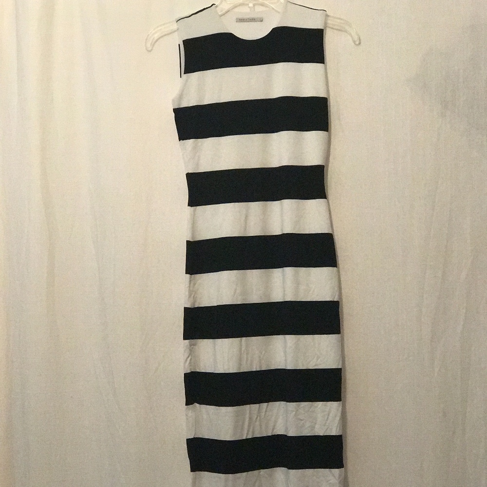 Nadia Tarr black and white striped dress