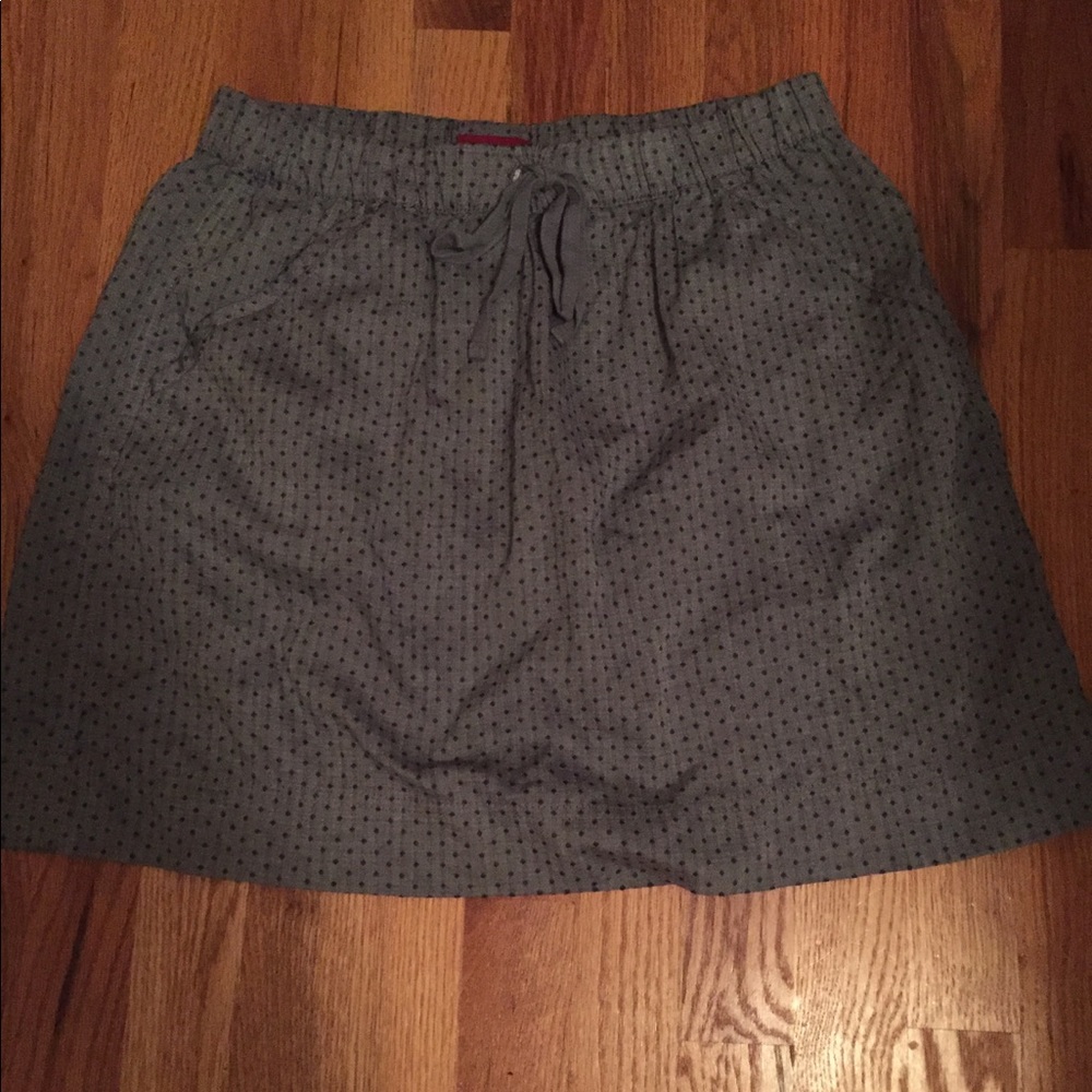 Denim Blue skirt with Navy Polka Dots