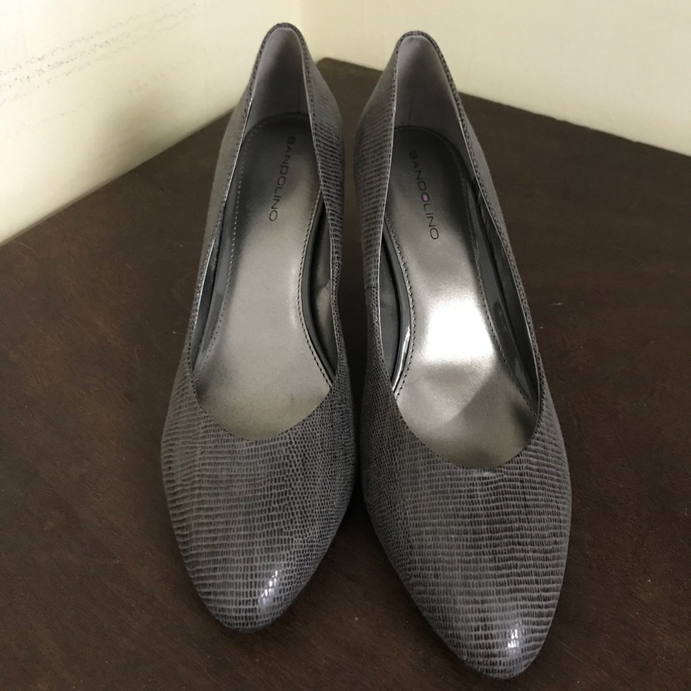 Brand new leather grey heels