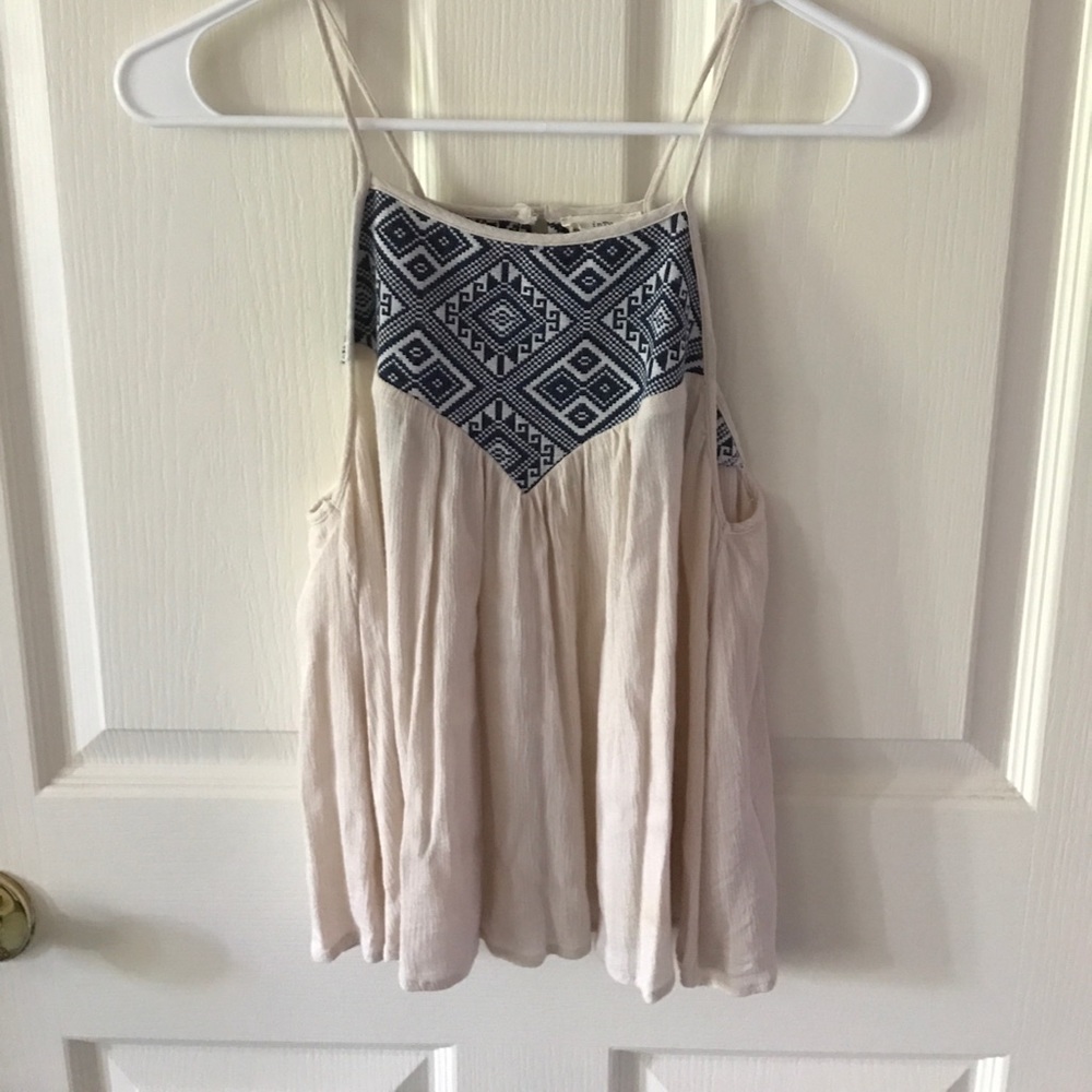 Blue and Ivory top